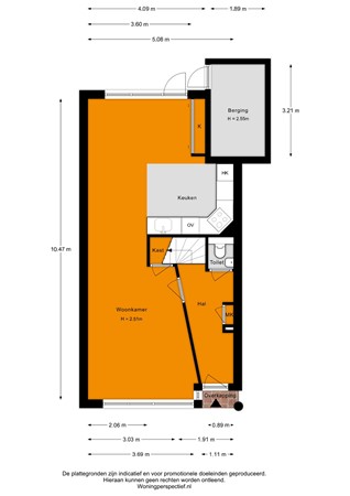 Floorplan - Grundel 63, 2377 DA Oude Wetering